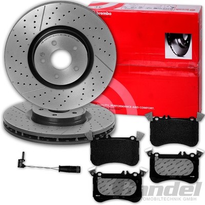 brembo BREMSSCHEIBEN + BELÄGE VORNE passend für AMG A 45 W176 C117 X117 CLA X156