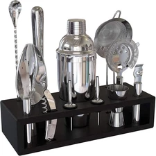 13-Piece Cobbler Cocktail Shaker Set Stainless Steel Mixology Bartender Kit W...