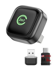 Wireless CarPlay Adapter, Convert Wired to Wireless, 2-in-1 CarPlay Silver-gray