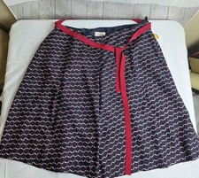 NWT Talbots Womens Skirt Size 18 Black White Red Chains Silk Side Zip Colorful