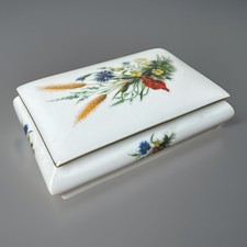 1970 s Limoges Chamart France Porcelain Jewelry/Trinket Box Floral