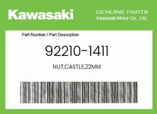 Kawasaki Genuine Nut,Castle,22Mm - 92210-1411