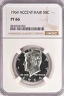 1964 ACCENT HAIR Kennedy Half Dollar Proof NGC PF 66 PR66 Gem Silver Coin 50C