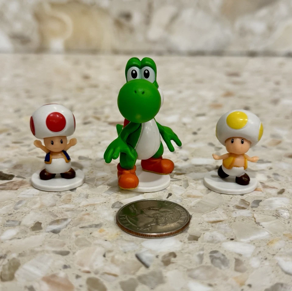 Super Mario Bros Mini Figs -Shaky Tower Yoshi Toad Figura Amarilla Juego Nintendo Foto 2 de 3