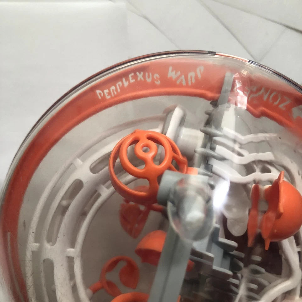 Perplexus Warp Maze Puzzle Orange Roller Ball Brain Teaser Challenge Game - Image 2 of 4