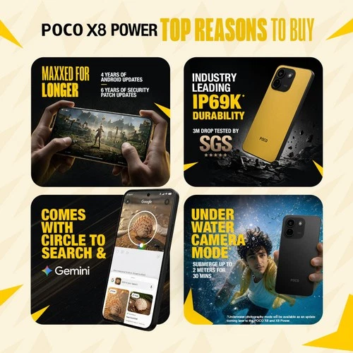 POCO X8 Power | 128GB | 8GB RAM | Yellow | Unlocked Snapdragon 6 Gen 5 10000mAh - Picture 2 of 23
