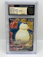 Pokemon Snorlax V (Full Art) 197/202 Swsh01: Sword & Shield Holo CGC Pristine 10 on eBay