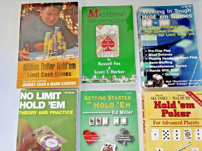 Lot of 6 POKER Books - Hold'em Poker, Getting Started, No Limit see Desc