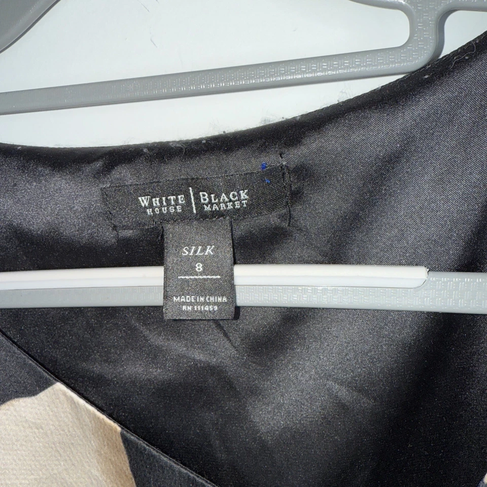 Vestido Vaina de Seda Martillada Mercado Negro Casa Blanca Para Mujer Talla 8 Negro Floral Foto 2 de 4