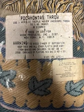 Disney Pocahontas Throw Blanket Vintage 90s Tapestry Meeko Raccoon Fringe Beacon