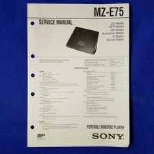 SONY MZ-E75 Service Manual Original Paper OEM Repair Guide - USA