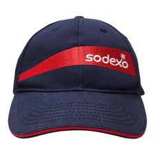Sodexo Employee Uniform Baseball Cap Hat Navy Blue Red Adjustable Strapback