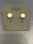 Sterling Silver Studs New Burmese White Jadeite Jade 8mm
