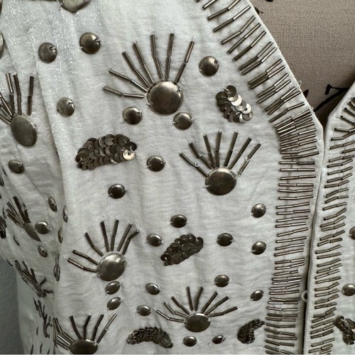Chico's Trinket Olivia Weste Creme Perlen Nieten Pailletten Artsy Boho Gr. 3 XL - Bild 4 von 16
