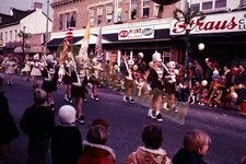 Vintage 1970 Color 35mm Slide Marching Band Christmas Parade Street Scene X-841