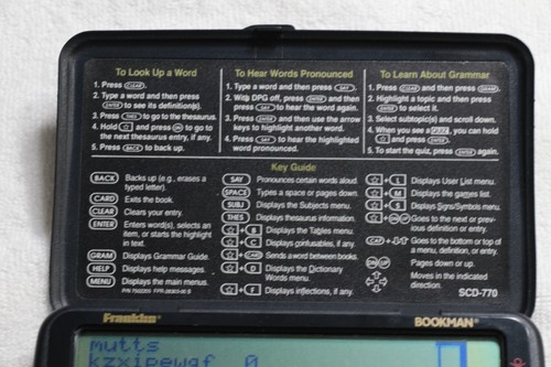 Used Franklin SCD-770 Merriam-Webster's Collegiate Dictionary w/ 3 Games TESTED - Picture 5 of 7