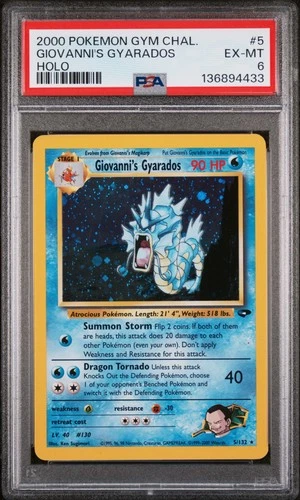 2000 POKEMON GYM CHALLENGE HOLO #5 GIOVANNI'S GYARADOS PSA 6