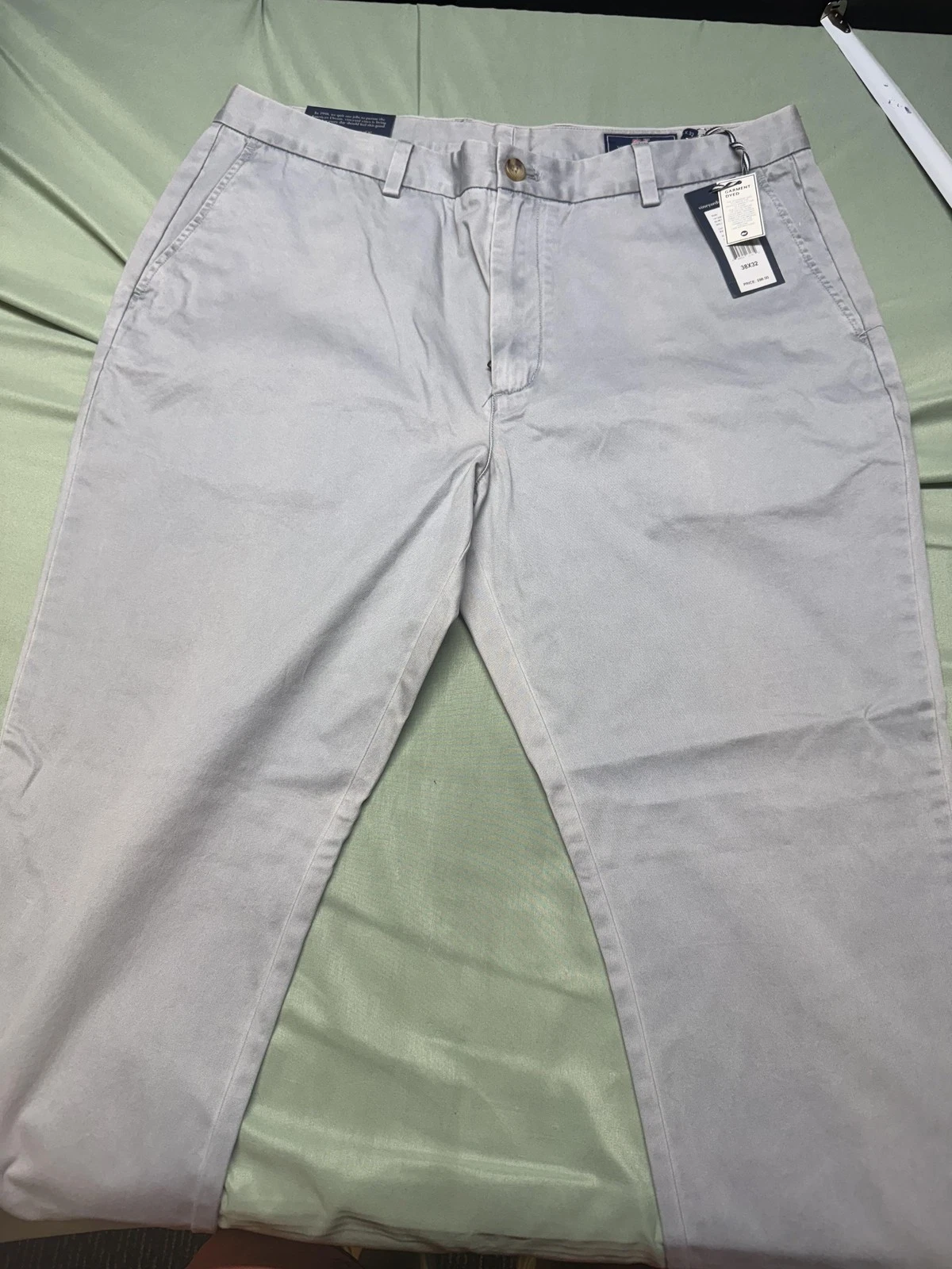 Vineyard Vines Pants Mens 38x32 Gray Slim Fit Breaker Barracuda Garment Dyed