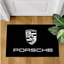P0rsche Doormat – Car Logo Welcome Mat, Garage Decor Floor Rug, 2 Sizes
