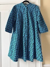 Zuri Kenya Red Kitenge Dress 100% Cotton, 3/4 Sleeve, Medium/Regular