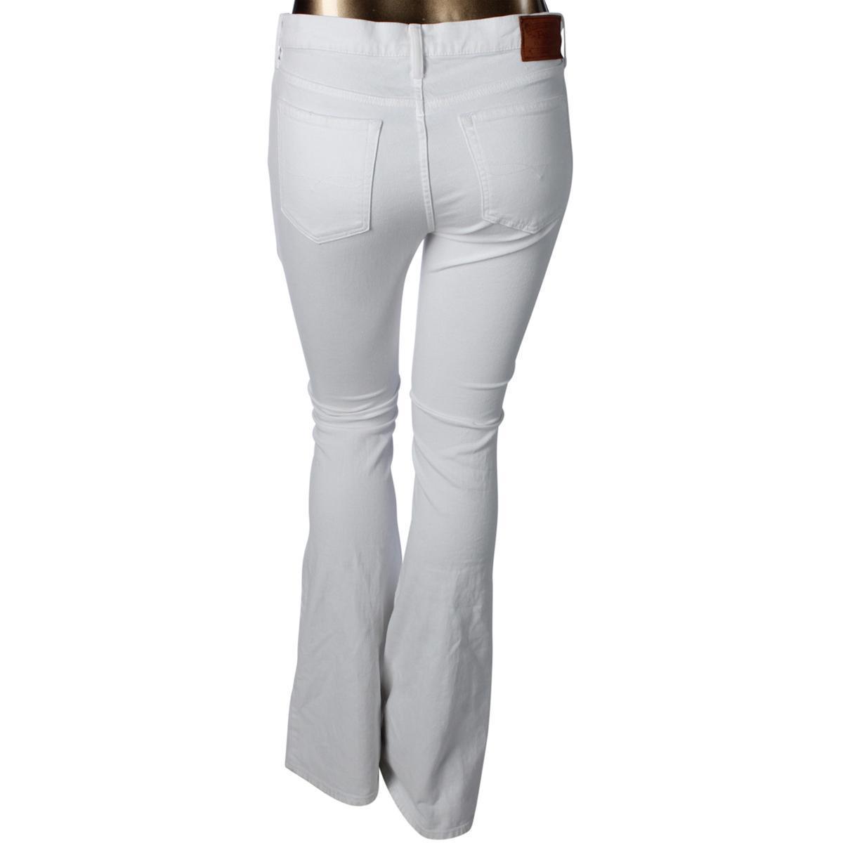 POLO Ralph Lauren Women White Denim High-Waist Stretch Flare Jeans