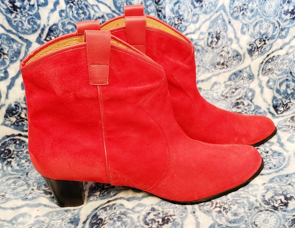 МАССИВ РУБИНОВЫЙ КРАСНЫЙ ЗАМШЕВЫЙ ЗАПАДНЫЙ СТИЛЬ БОТИЛЬОНЫ 43 12 - Изображение 2 из 4