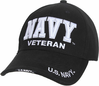 US NAVY Veteran Ballcap Baseball Cap Military Black Hat Low Profile Rothco  3953