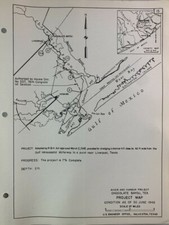 Mapa del proyecto de ingeniero del ejército 1946 pantano de chocolate Texas River Harbor Gulf