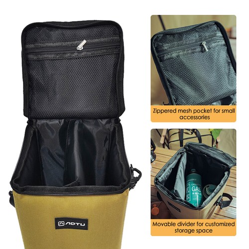 AOTU 10L Camping Lantern Storage Bag Outdoor Camping Canister Gas Bag K1U9 - Picture 2 of 12
