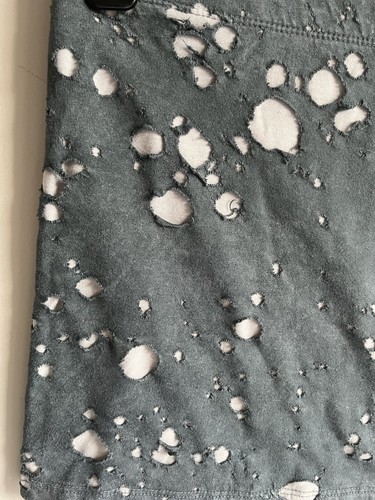 Urban Outfitters Denim Blue Distressed Hole Detail Mini Skirt. Size S. New. - Picture 3 of 7