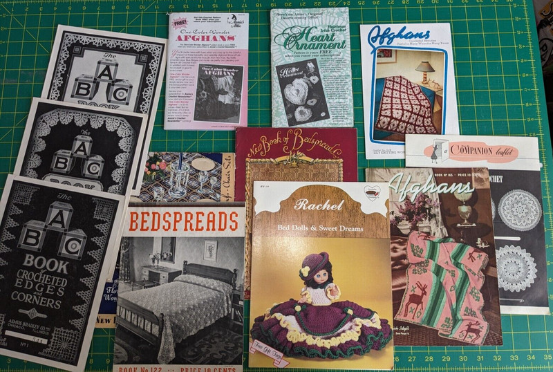 Lot of 12 Vintage Midcentury Crochet Magazines