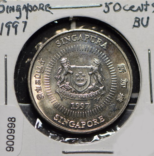 Singapore 1997 50 Cents Lion animal 900998 combine shipping - Picture 2 of 2