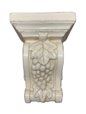 Decorative Ceramic Wall Shelf With Grape & Leaf Design By Three Hands Corp