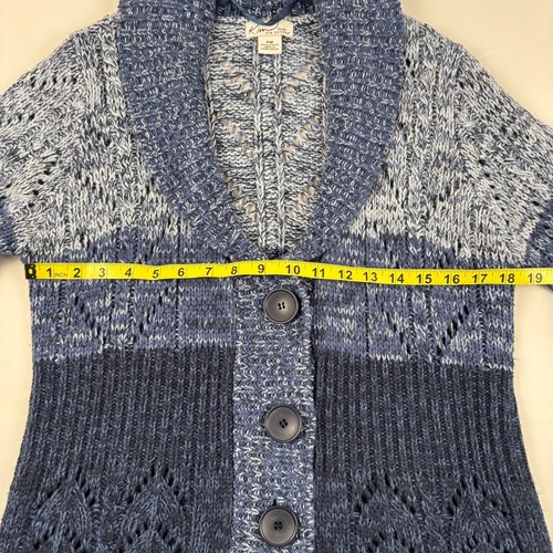 Kim Rogers Cardigan Maglione Scialle Collo Blu Donna PM - Foto 8 di 10