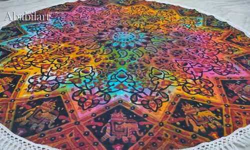 48" Beach Roundie Hippie Mandala Round Tapestry Boho Yoga Mat Bohemian Sheet US - Picture 109 of 149