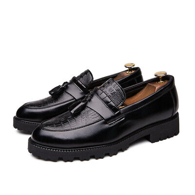 Men Brogue Slip On Pointy Toe Dress Formal Oxfords Tassel Loafers Wing Tip Shoes