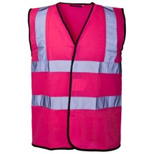 HI VIZ VIS VISIBILITY SECURITY WORK VEST TWO TONE SAFETY WAISTCOAT COLOURS SIZES