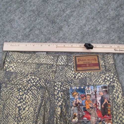 Paris Blues Jeans Womans Size 5 Stretch Gold Snake Print Vintage Made in US Y2K - Picture 15 of 20