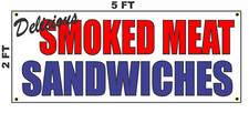 SMOKED MEAT SANDWICHES Banner Sign for Food Truck Restaurant