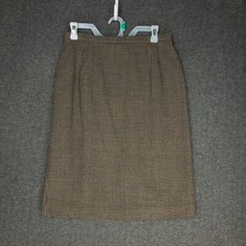 Talbots Wool Tweed Skirt Women's Size 6 Gray Button Up Knee Length USA Made
