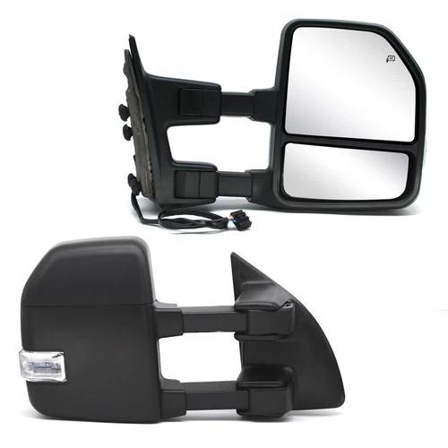 Pair Tow Mirrors for 2008-2016 Ford F250 F350 Super Duty Power Heated LED Signal