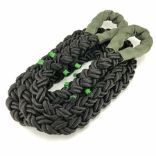 24mm Black Nylon Kinetic 12 Tonne Heavy Duty 4x4 Recovery Tow Rope x 9 Metres