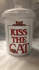 Vintage Cookie Jar Kiss the Cat Myra Colby ‘82 Kitchen Home Decor