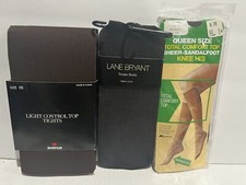 Lot Of 3: Light Control Top Tights Sz. EE, Trouser Socks 1X Knee Hi s Queen
