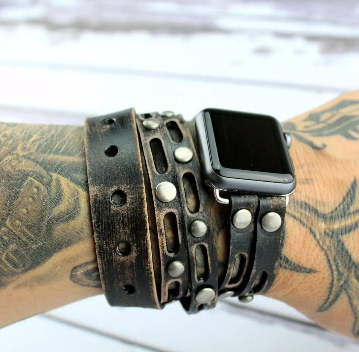 Leather wrap apple watch band 38mm sale