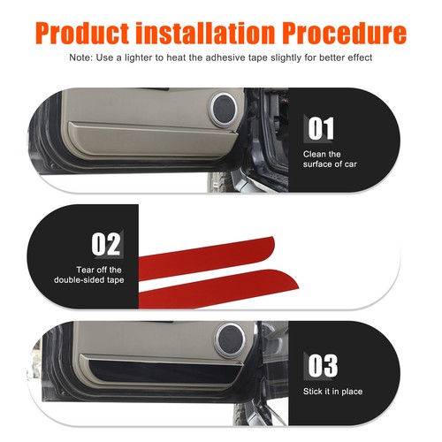 PVC Gloss Black Door Anti-kick Panel Trim Sticker For Hummer H2 2003-2007 - Picture 4 of 13