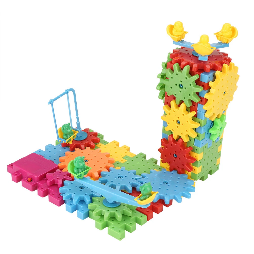 Kids Puzzle Set 81Pcs Set Plastic Gear Building Blocks Set Educational Electric