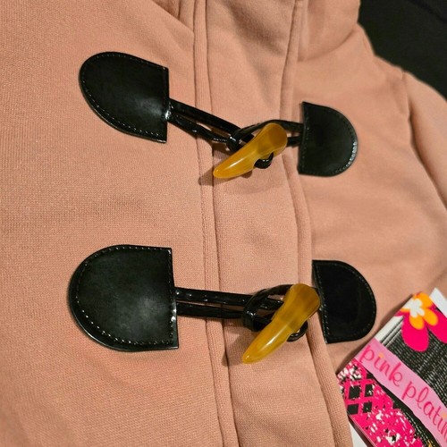 NWT Pink Platinum Girls Zip up Hooded Toggle Fleece Jacket Blush Size 4 XS - Picture 5 of 8