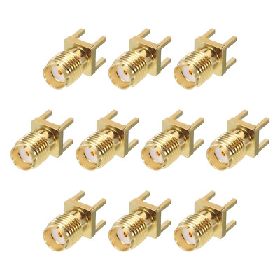 10pcs SMA Female PCB RF Coaxial Adapter 50 Ohm Gold Plated for PCB Antenna