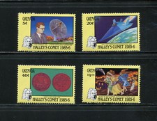 E870 Grenada 1986 Comet Weltraum Halley 4v. MNH